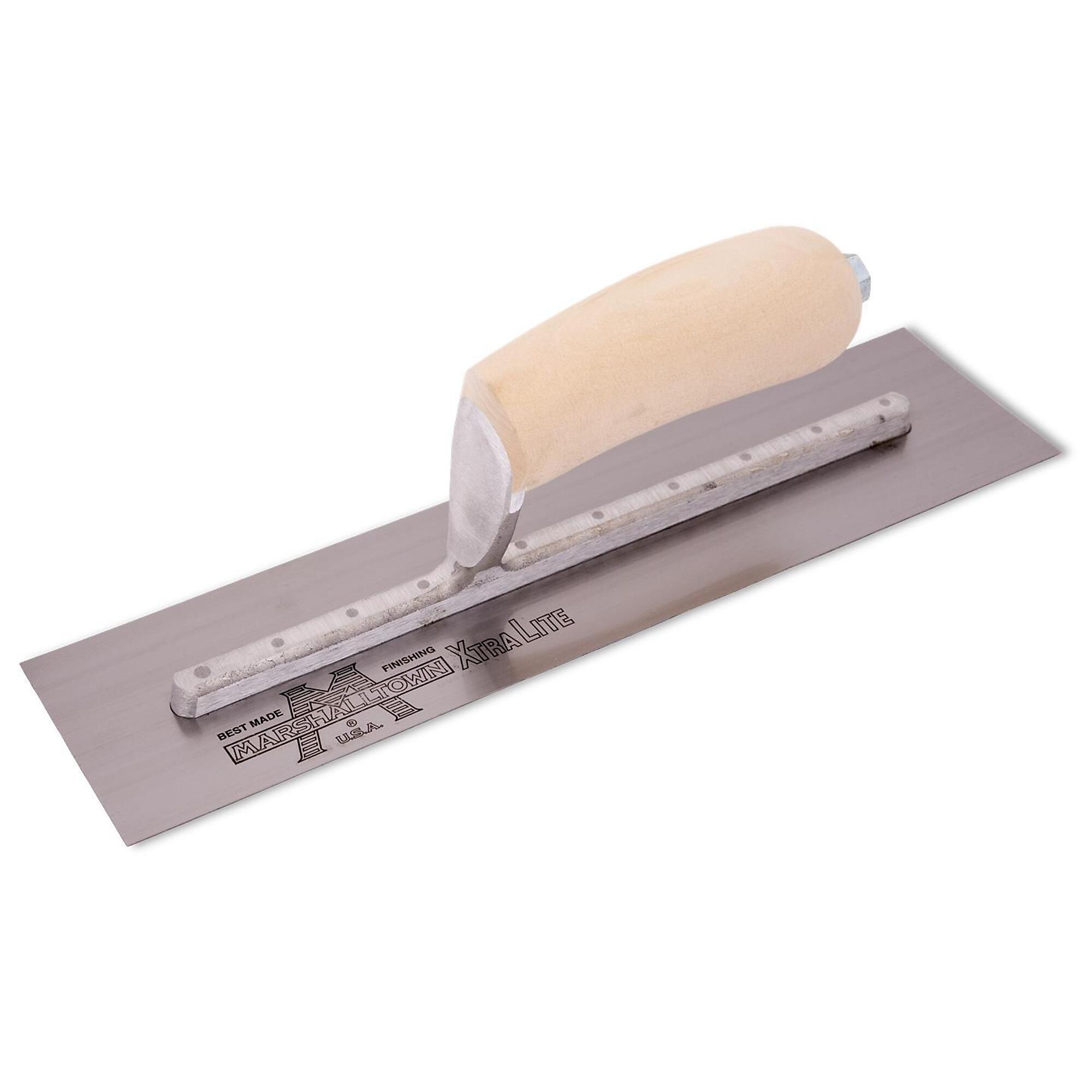 Marshalltown Finishing Trowel - 12in. x 3in., Curved Wood Handle, Model# MXS56